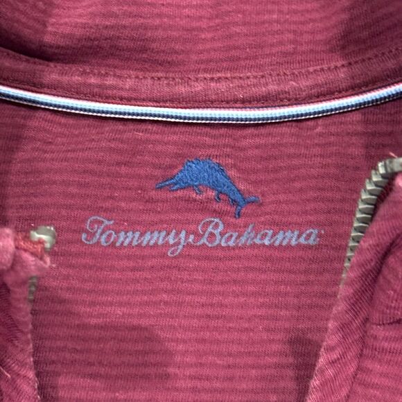 Men’s Tommy Bahama 1/4 Zip Pullover Sweater Size XL Burgundy Long Sleeve Modal - Picture 4 of 8